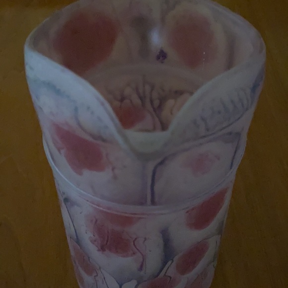 VINTAGE 1970’s Frosted Art Glass Pitcher & 3 Glasses - Picture 8 of 11